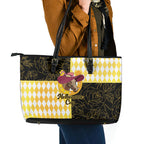 Melbourne Cup Australia Leather Tote Bag Diamond Horse Racing Silks Inspired Yellow