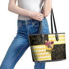 Melbourne Cup Australia Leather Tote Bag Diamond Horse Racing Silks Inspired Yellow