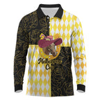 Personalised Melbourne Cup Australia Long Sleeve Polo Shirt Diamond Horse Racing Silks Inspired Yellow
