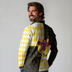 Personalised Melbourne Cup Australia Long Sleeve Polo Shirt Diamond Horse Racing Silks Inspired Yellow