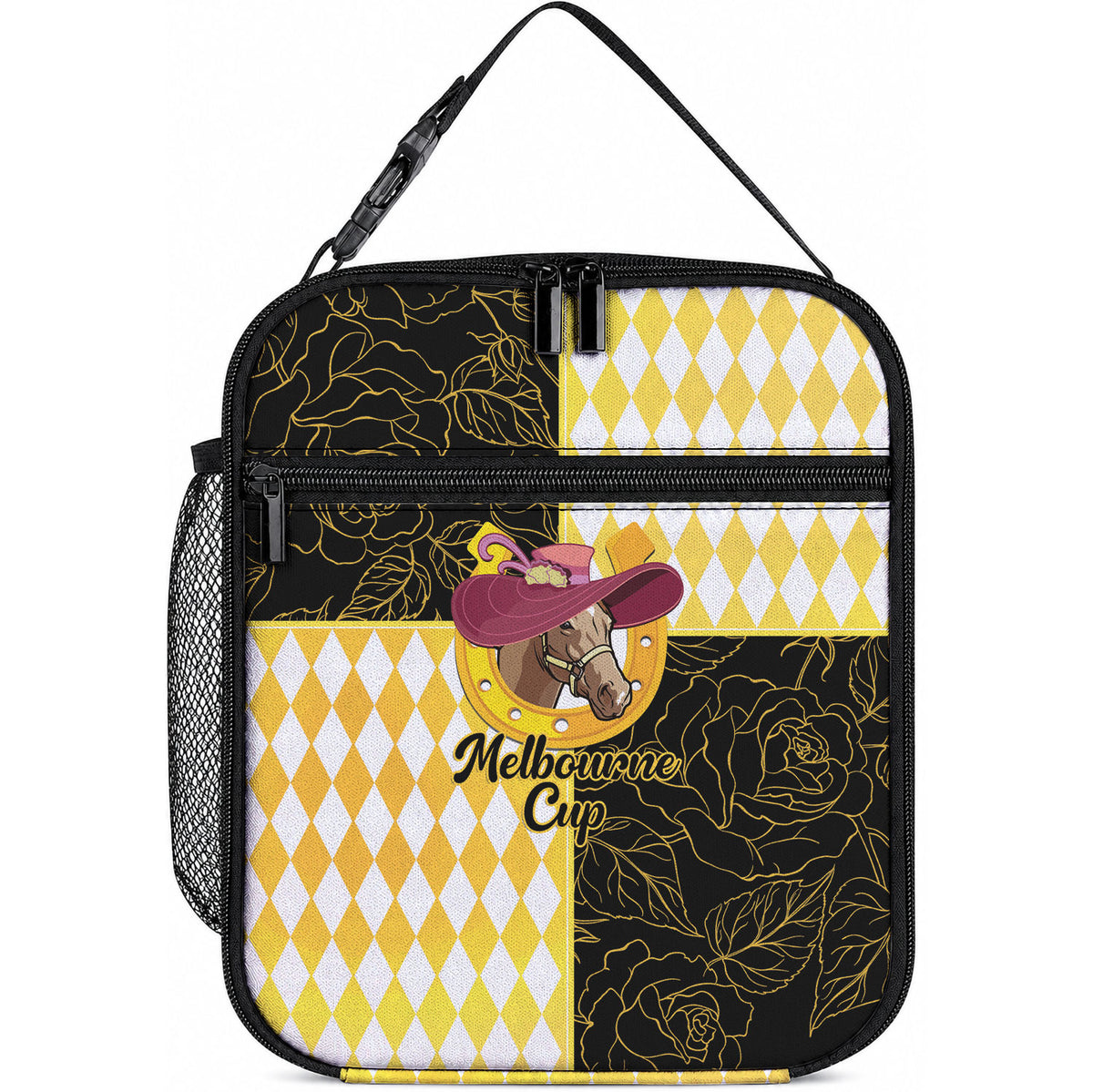 Melbourne Cup Australia Lunch Bag Diamond Horse Racing Silks Inspired Yellow