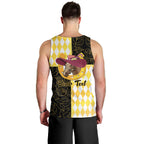 Personalised Melbourne Cup Australia Men Tank Top Diamond Horse Racing Silks Inspired Yellow