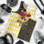 Personalised Melbourne Cup Australia Men Tank Top Diamond Horse Racing Silks Inspired Yellow