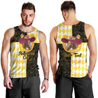 Personalised Melbourne Cup Australia Men Tank Top Diamond Horse Racing Silks Inspired Yellow