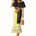 Personalised Melbourne Cup Australia Mermaid Dress Diamond Horse Racing Silks Inspired Yellow