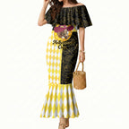 Personalised Melbourne Cup Australia Mermaid Dress Diamond Horse Racing Silks Inspired Yellow