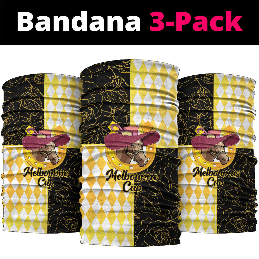 Melbourne Cup Australia Neck Gaiter Diamond Horse Racing Silks Inspired Yellow