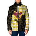 Personalised Melbourne Cup Australia Padded Jacket Diamond Horse Racing Silks Inspired Yellow