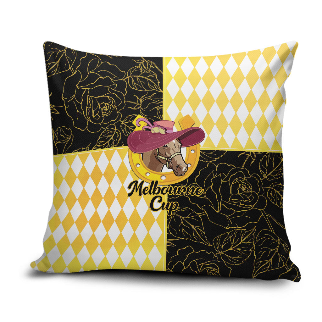 Melbourne Cup Australia Pillow Cover Diamond Horse Racing Silks Inspired Yellow
