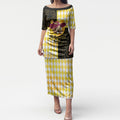 Personalised Melbourne Cup Australia Puletasi Diamond Horse Racing Silks Inspired Yellow