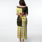 Personalised Melbourne Cup Australia Puletasi Diamond Horse Racing Silks Inspired Yellow