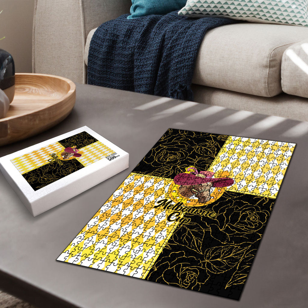 Melbourne Cup Australia Puzzle Diamond Horse Racing Silks Inspired Yellow