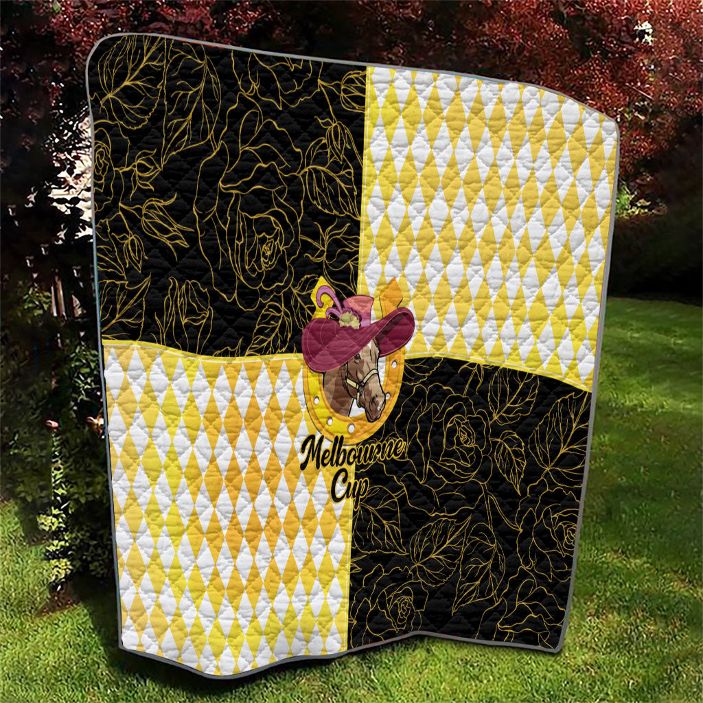 Melbourne Cup Australia Quilt Diamond Horse Racing Silks Inspired Yellow