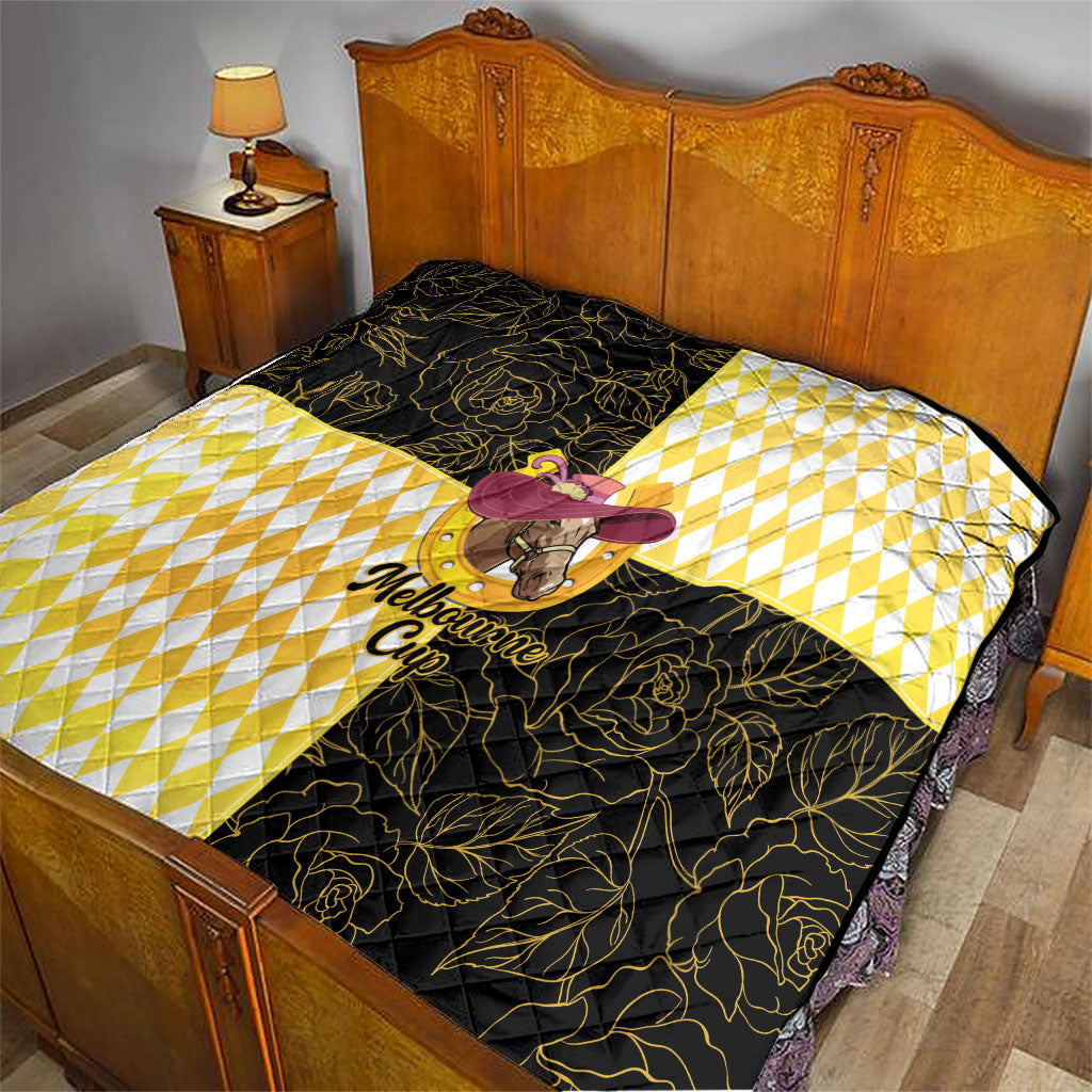 Melbourne Cup Australia Quilt Diamond Horse Racing Silks Inspired Yellow
