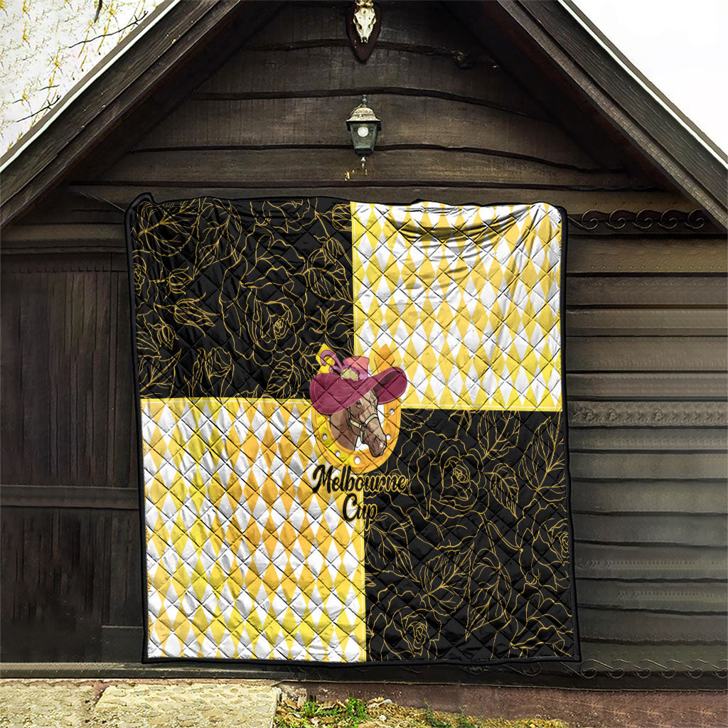 Melbourne Cup Australia Quilt Diamond Horse Racing Silks Inspired Yellow