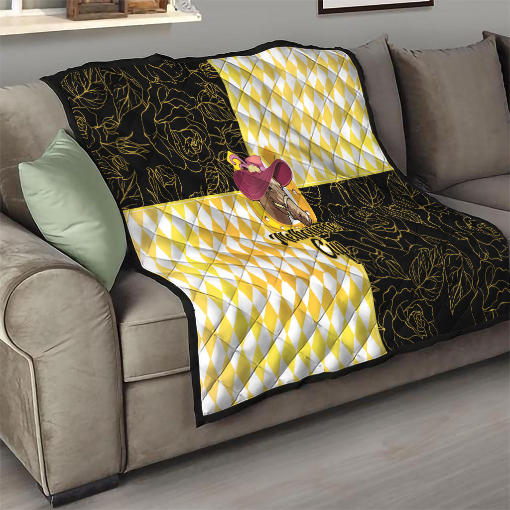 Melbourne Cup Australia Quilt Diamond Horse Racing Silks Inspired Yellow