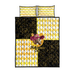 Melbourne Cup Australia Quilt Bed Set Diamond Horse Racing Silks Inspired Yellow