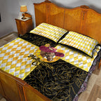 Melbourne Cup Australia Quilt Bed Set Diamond Horse Racing Silks Inspired Yellow