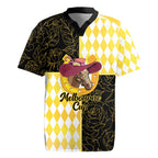 Personalised Melbourne Cup Australia Rugby Jersey Diamond Horse Racing Silks Inspired Yellow