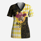 Personalised Melbourne Cup Australia Scrub Top Diamond Horse Racing Silks Inspired Yellow