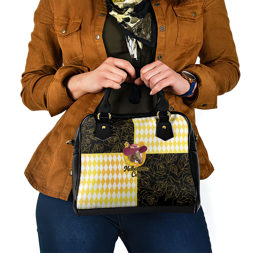 Melbourne Cup Australia Shoulder Handbag Diamond Horse Racing Silks Inspired Yellow