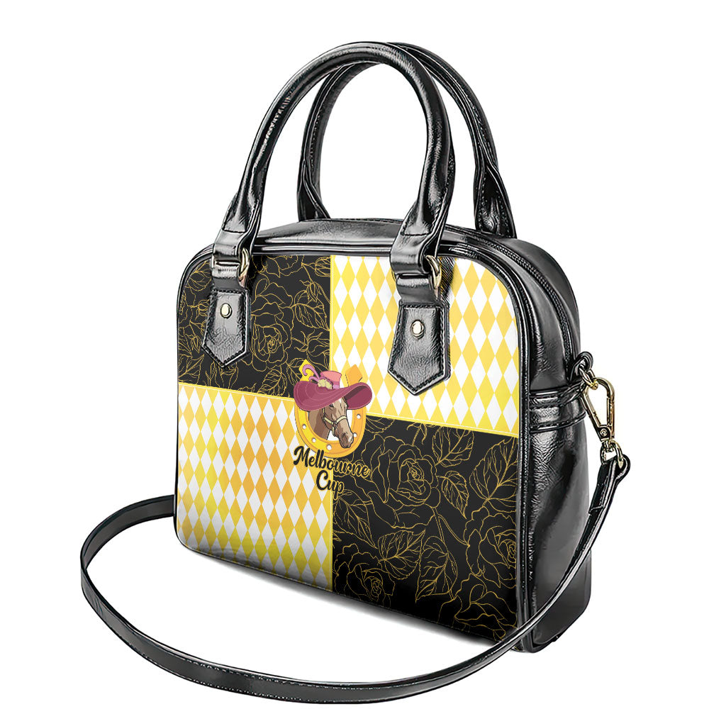 Melbourne Cup Australia Shoulder Handbag Diamond Horse Racing Silks Inspired Yellow