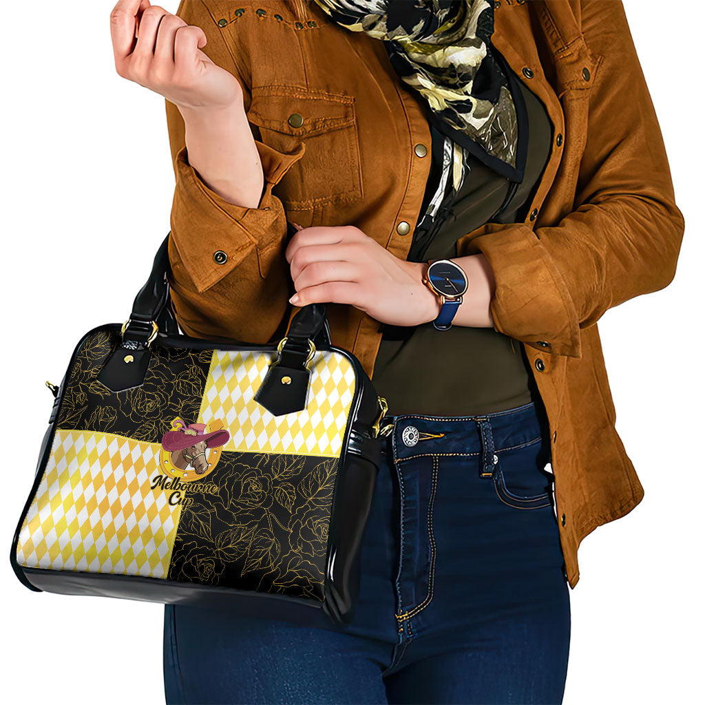 Melbourne Cup Australia Shoulder Handbag Diamond Horse Racing Silks Inspired Yellow