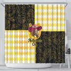 Melbourne Cup Australia Shower Curtain Diamond Horse Racing Silks Inspired Yellow