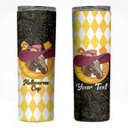 Personalised Melbourne Cup Australia Skinny Tumbler Diamond Horse Racing Silks Inspired Yellow