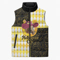 Personalised Melbourne Cup Australia Sleeveless Puffer Jacket Diamond Horse Racing Silks Inspired Yellow