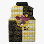 Personalised Melbourne Cup Australia Sleeveless Puffer Jacket Diamond Horse Racing Silks Inspired Yellow