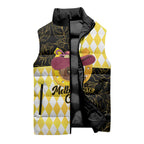 Personalised Melbourne Cup Australia Sleeveless Puffer Jacket Diamond Horse Racing Silks Inspired Yellow