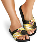 Melbourne Cup Australia Slide Sandals Diamond Horse Racing Silks Inspired Yellow