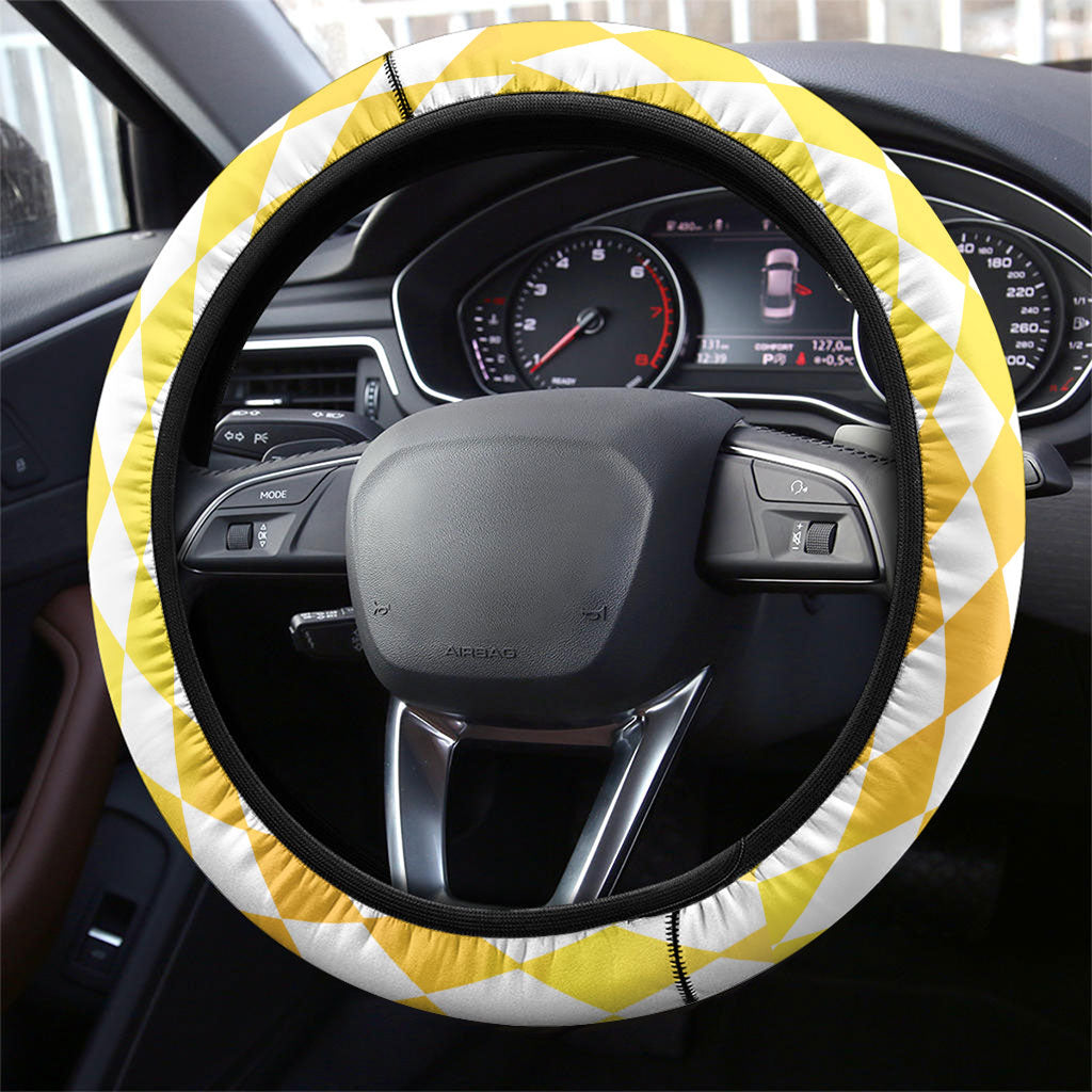 Melbourne Cup Australia Steering Wheel Cover Diamond Horse Racing Silks Inspired Yellow