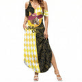 Personalised Melbourne Cup Australia Summer Maxi Dress Diamond Horse Racing Silks Inspired Yellow