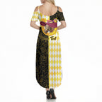Personalised Melbourne Cup Australia Summer Maxi Dress Diamond Horse Racing Silks Inspired Yellow