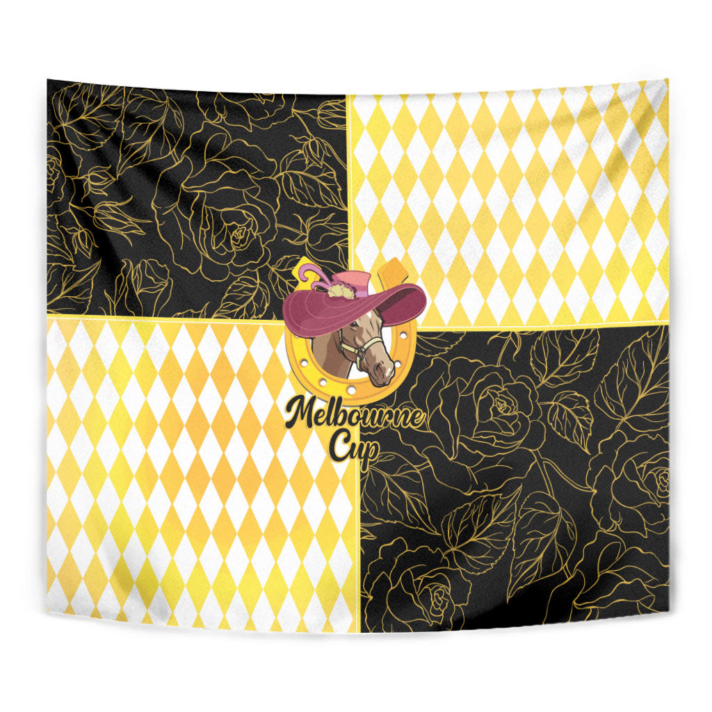 Melbourne Cup Australia Tapestry Diamond Horse Racing Silks Inspired Yellow