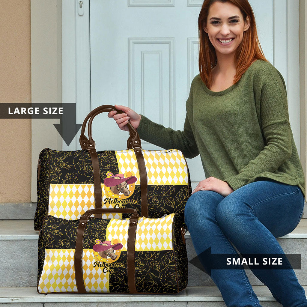 Melbourne Cup Australia Travel Bag Diamond Horse Racing Silks Inspired Yellow