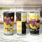 Personalised Melbourne Cup Australia Tumbler Cup Diamond Horse Racing Silks Inspired Yellow