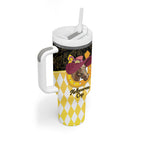 Personalised Melbourne Cup Australia Tumbler With Handle Diamond Horse Racing Silks Inspired Yellow