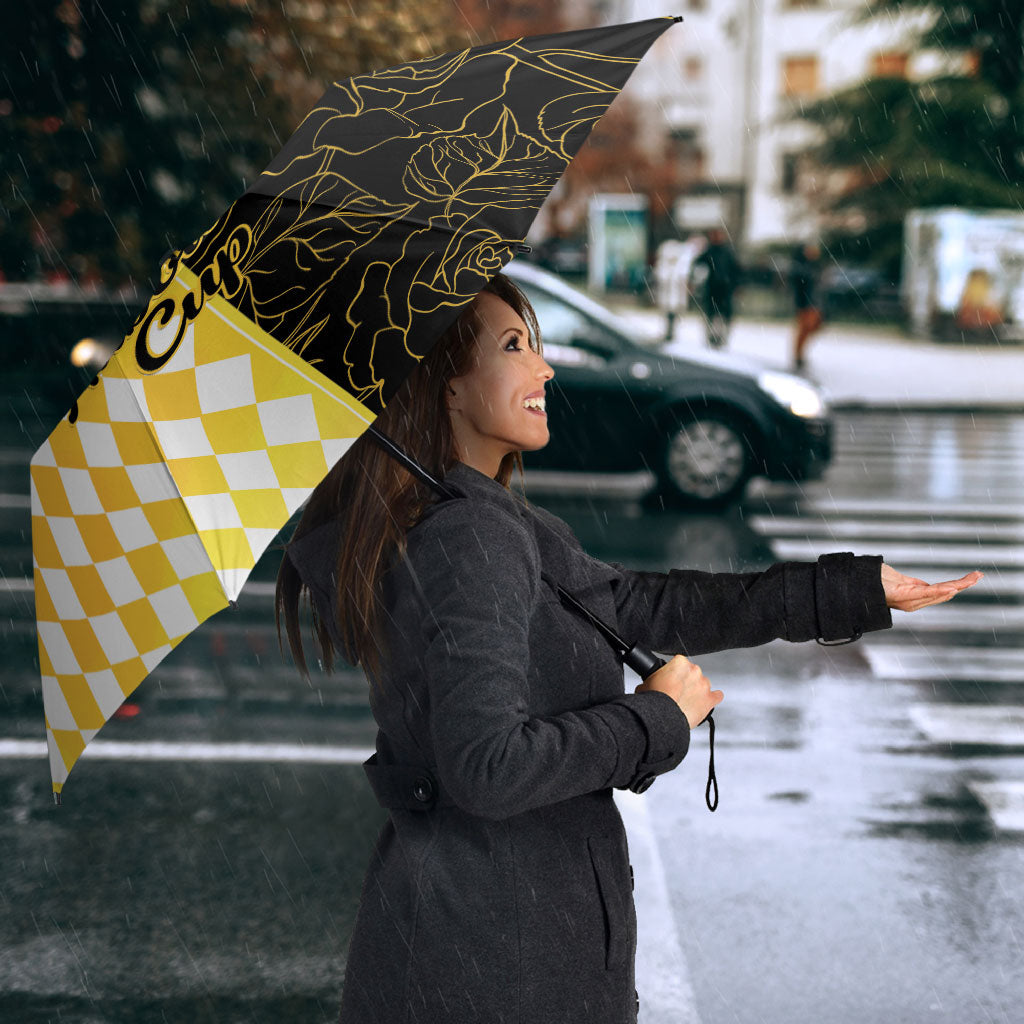 Melbourne Cup Australia Umbrella Diamond Horse Racing Silks Inspired Yellow