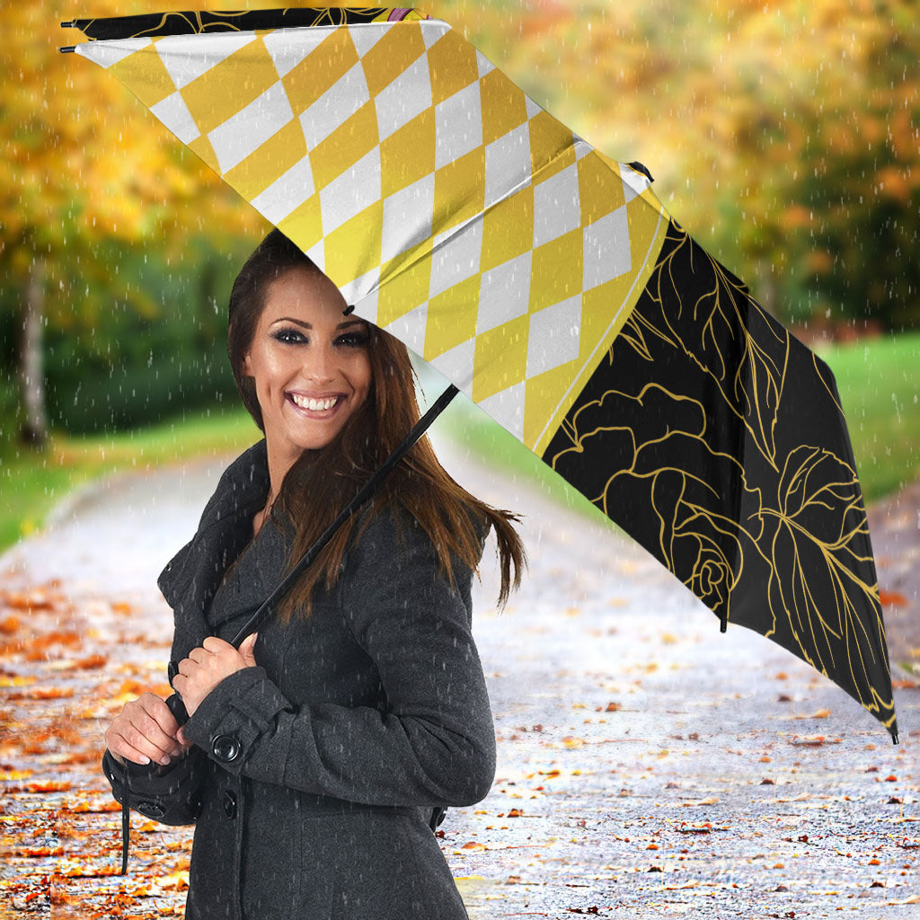 Melbourne Cup Australia Umbrella Diamond Horse Racing Silks Inspired Yellow