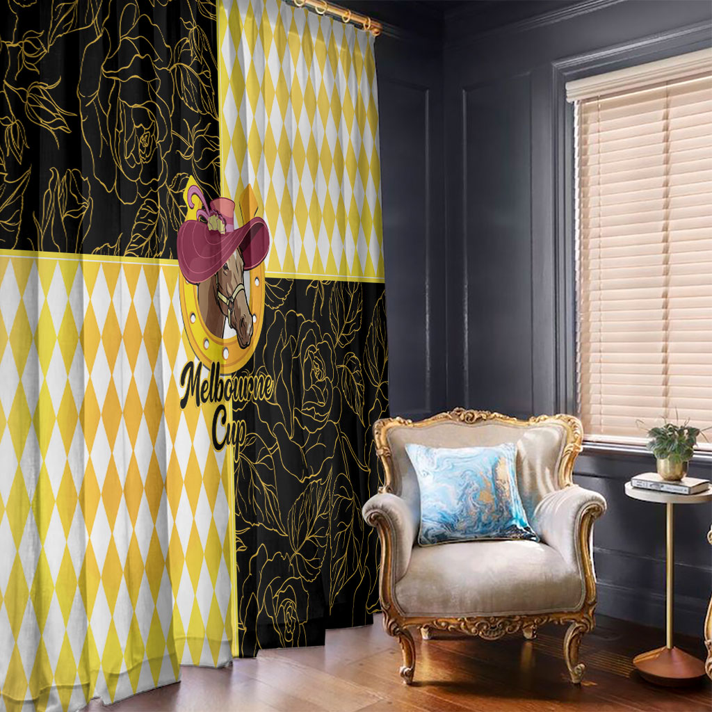 Melbourne Cup Australia Window Curtain Diamond Horse Racing Silks Inspired Yellow