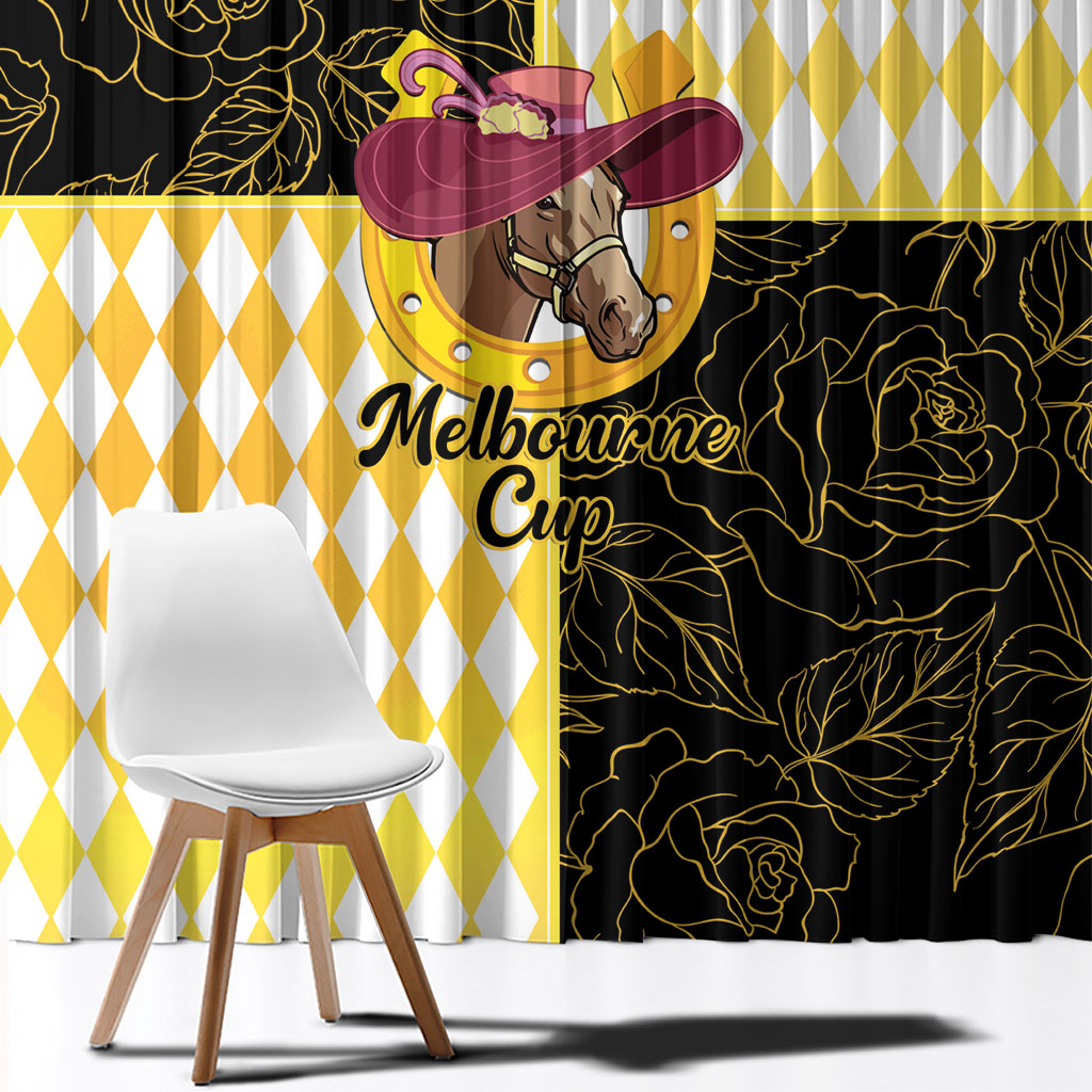 Melbourne Cup Australia Window Curtain Diamond Horse Racing Silks Inspired Yellow