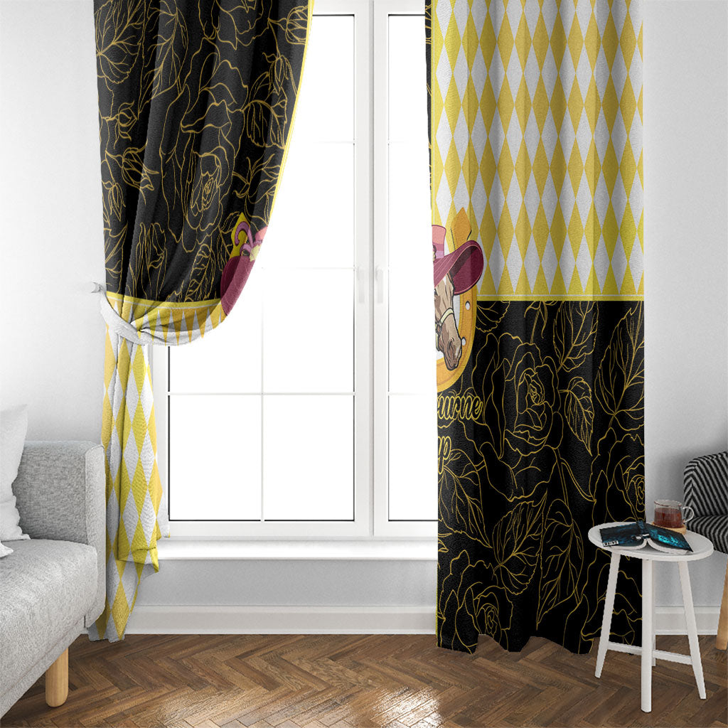Melbourne Cup Australia Window Curtain Diamond Horse Racing Silks Inspired Yellow