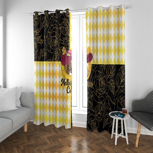 Melbourne Cup Australia Window Curtain Diamond Horse Racing Silks Inspired Yellow