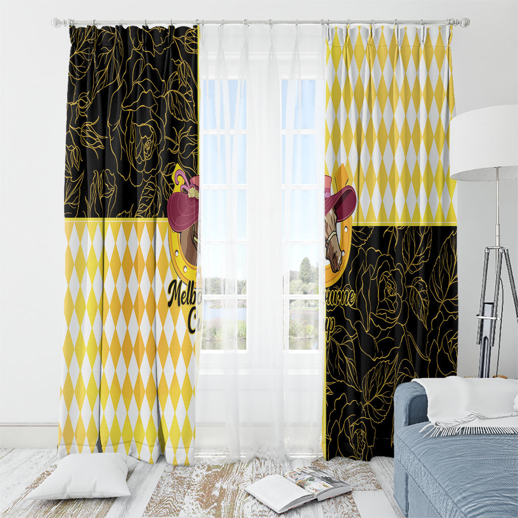 Melbourne Cup Australia Window Curtain Diamond Horse Racing Silks Inspired Yellow