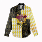 Personalised Melbourne Cup Australia Women Casual Shirt Diamond Horse Racing Silks Inspired Yellow