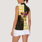 Personalised Melbourne Cup Australia Women Sleeveless Polo Shirt Diamond Horse Racing Silks Inspired Yellow