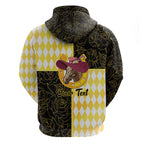 Personalised Melbourne Cup Australia Zip Hoodie Diamond Horse Racing Silks Inspired Yellow